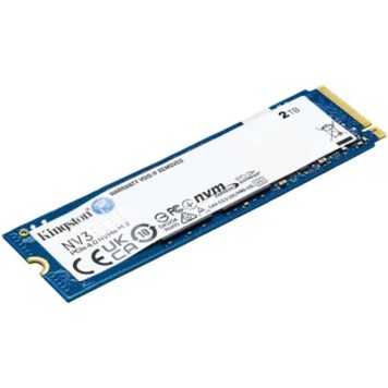 накопитель Kingston SSD NV3, 2000GB, M.2(22x80mm), NVMe, PCIe 4.0 x4, 3D TLC SNV3S/2000G-1