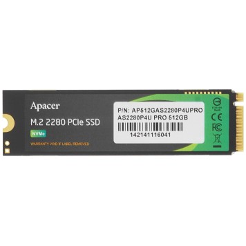 накопитель M.2 2280 512GB Apacer AS2280P4U PRO Client SSD AP512GAS2280P4UPRO-1 PCIe Gen3x4 with NVMe