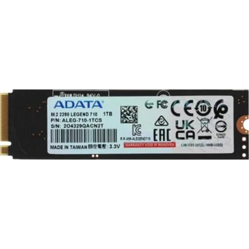 накопитель A-DATA SSD 1Tb Legend 710 M.2 2280,  PCI-E 3.0 x4  ALEG-710-1TCS-2