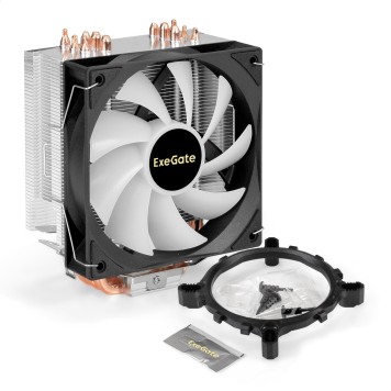 Вентиляторы Exegate EX299608RUS Кулер ExeGate Wizard EXX600-PWM.FRGB (Al+Cu, 6 тепл.трубки, LGA775/1150/1151/1155/1156/1200/1700/1851/AM2/AM2+/AM3/AM3+/AM4/AM5/FM1/FM2/754/939/940, TDP 180W, Fan 120mm PWM, 600-18-1