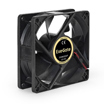 Вентиляторы Exegate EX294047RUS Вентилятор ExeGate EX08025S2P, 80x80x25 мм, Sleeve bearing (подшипник скольжения), 2pin (разъем 2.54; для блоков питания ATX), 2200RPM, 27dBA 