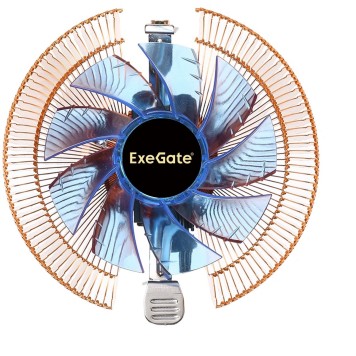 Вентиляторы Exegate EX286153RUS Кулер ExeGate Wizard EE91-Cu.BLUE (Al+Copper, LGA775/1150/1151/1155/1156/1200/AM2/AM2+/AM3/AM3+/AM4/FM1/FM2/754/939/940, TDP 80W, Fan 90mm, 2200RPM, Hydro bearing, 3pin, 22db, 265г-2