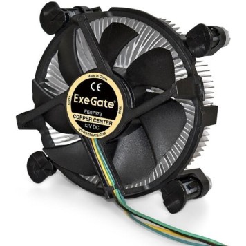 Вентиляторы Exegate EX283278RUS Кулер ExeGate EE97378, Al + Copper, S1150/1151/1155/1156, TDP 95W, Hydro bearing, 4pin, 23.5db, BOX-1