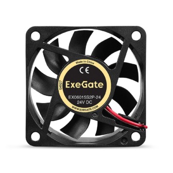 Вентиляторы Exegate EX299905RUS Вентилятор 24В DC ExeGate EX06015S2P-24 (60x60x15 мм, Sleeve bearing (подшипник скольжения), 2pin, 4800RPM, 34dBA)-1
