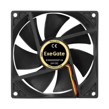 Вентиляторы Exegate EX297086RUS Вентилятор 24В DC ExeGate EX09225S3P-24 (92x92x25 мм, Sleeve bearing (подшипник скольжения), 3pin, 2800RMP, 34dBA)-1