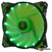 вентилятор CROWN Вентилятор для компьютерного корпуса CMCF-12025S-1222 (120*120*25мм;Зелёный 16LED;1500 об/мин;35CFM;20Дб;Подшипник скольжения;3pin+MOLEX(папа-мама) 40+10см)