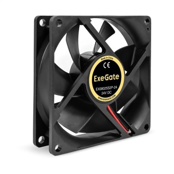 Вентиляторы Exegate EX295206RUS Вентилятор 24B DC ExeGate EX08025S2P-24 (80x80x25 мм, Sleeve bearing (подшипник скольжения), 2pin, 2800RPM, 28dBA)