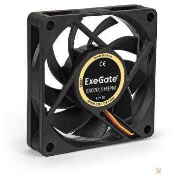 Вентиляторы Exegate EX283372RUS Вентилятор ExeGate EX07015H3PM, 70x70x15 мм, гидродинамический, 3pin+Molex, 3000RPM, 26dBA-1