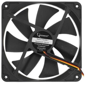 Вентилятор Gembird Вентилятор 140x140x25, шарикоподшипник, 3 pin, провод 40 см (D14025BM-3)-2