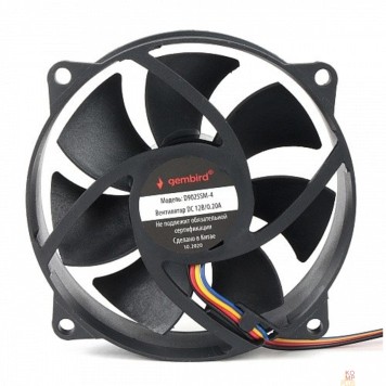 Вентилятор Gembird Вентилятор для корпуса 90x90x25, втулка, 4 pin, провод 30 см (D9025SM-4)