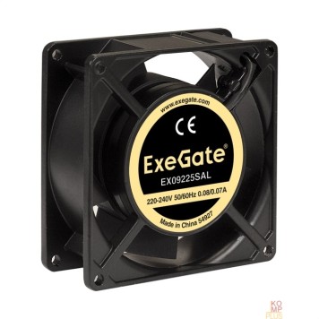 Вентиляторы Exegate EX289005RUS Вентилятор 220В ExeGate EX09225SAL (92x92x25 мм, Sleeve bearing (подшипник скольжения), подводящий провод 30 см, 2500RPM, 34dBA)