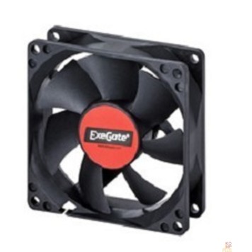 Вентиляторы Exegate EX288925RUS Вентилятор ExeGate ExtraPower EP08025B3P (80x80x25 мм, 2-Ball (двойной шарикоподшипник), 3pin, 2400RPM, 26dBA)