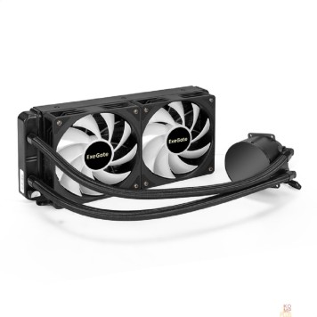 Вентиляторы Exegate EX293458RUS Комплект водяного охлаждения ExeGate BlackWater-240.PWM.ARGB (3 PIN 5V ADDRESSABLE RGB подсветка, LGA2066/2011/1366/1150/1151/1155/1156/1200/1700/AM4/FM1/FM2/FM2+/AM2/AM2+/AM3/AM3+-1
