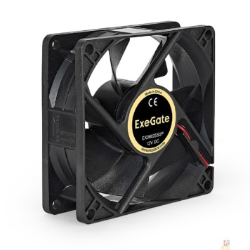 Вентиляторы Exegate EX294047RUS Вентилятор ExeGate EX08025S2P, 80x80x25 мм, Sleeve bearing (подшипник скольжения), 2pin (разъем 2.54; для блоков питания ATX), 2200RPM, 27dBA 