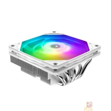 вентилятор Cooler ID-Cooling IS-55 ARGB WHITE LGA1700/1200/115X/AM5/AM4 низкопрофильный высота 55mm (27шт/кор, TDP 125W, PWM, 5 тепл.трубок + медная база, ARGB FAN 120mm, белый) BOX