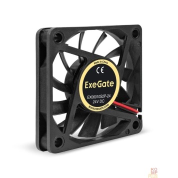 Вентиляторы Exegate EX295203RUS Вентилятор 24В DC ExeGate EX06010S2P-24 (60x60x10 мм, Sleeve bearing (подшипник скольжения), 2pin, 3000RPM, 24.1dBA)