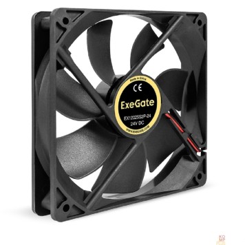 Вентиляторы Exegate EX295210RUS Вентилятор 24В DC ExeGate EX12025S2P-24 (120x120x25 мм, Sleeve bearing (подшипник скольжения), 2pin, 2100RPM, 34.2dBA)