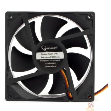 Вентилятор Gembird Вентилятор 92x92x25 гидродинамический тихий 3 pin/4pin Molex провод 30 см S9225H-3P4M
