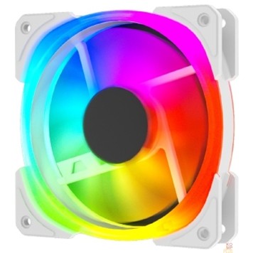 Вентиляторы Powercase (CM21-12W ARGB) White 120x120x25mm (PWM, 100шт./кор, 4pin +ARGB Sync, 800-1500±10% об/мин) Bulk