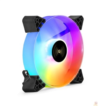 Вентиляторы Exegate EX295966RUS Вентилятор 12В DC с подсветкой ExeGate EX12025HM3PM.FRGB.5CSU (120x120x25 мм, Hydraulic bearing (гидродинамический), 3pin+Molex, FRGB подсветка, 24dBA)