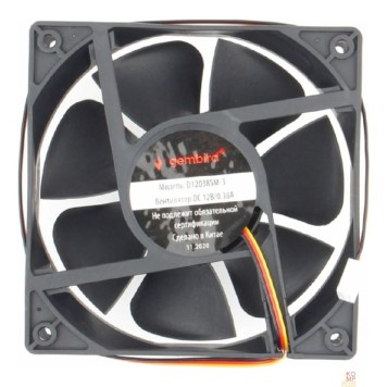 Вентилятор Gembird Вентилятор 120x120x38 втулка 3 pin провод 40 см D12038SM-3