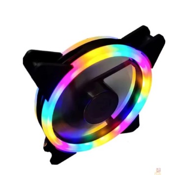 Вентилятор Вентилятор Gembird с подсветкой, 120x120x25, гидродин., 3pin/4pin Molex, провод 35см, цветной (D12025S12L-CF)