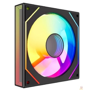 Вентиляторы Powercase Вентилятор (M52-12 ARGB) Black 120x120x25mm (PWM, 100шт./кор, 4pin PWM (M+F)+ 3pin ARGB (M+F), 600-1800±10% об/мин) Bulk-1