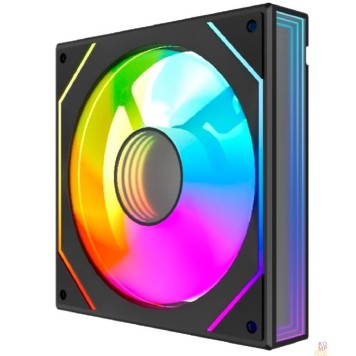 Вентиляторы Powercase Вентилятор (M52-12 ARGB) Black 120x120x25mm (PWM, 100шт./кор, 4pin PWM (M+F)+ 3pin ARGB (M+F), 600-1800±10% об/мин) Bulk-2