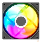 Вентиляторы Powercase Вентилятор (M53-12 ARGB) Black 120x120x25mm (PWM, 100шт./кор, 4pin PWM (M+F)+ 3pin ARGB (M+F), 600-1800±10% об/мин) Bulk