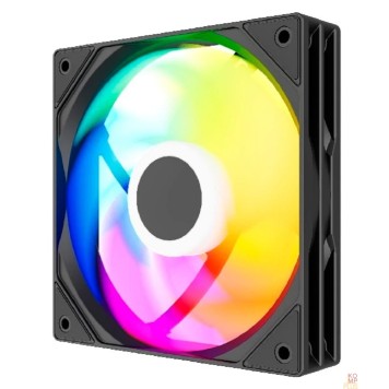 Вентиляторы Powercase Вентилятор (M53-12 ARGB) Black 120x120x25mm (PWM, 100шт./кор, 4pin PWM (M+F)+ 3pin ARGB (M+F), 600-1800±10% об/мин) Bulk-2