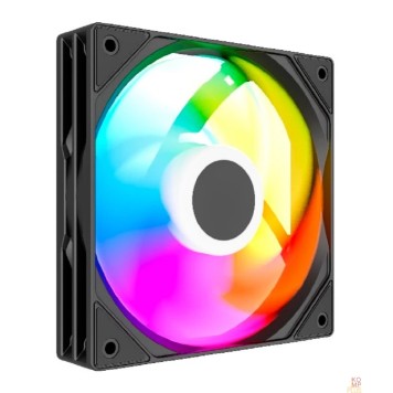 Вентиляторы Powercase Вентилятор (M53-14 ARGB) Black 140x140x25mm (PWM, 80шт./кор, 4pin PWM (M+F)+ 3pin ARGB (M+F), 600-1800±10% об/мин) Bulk-1