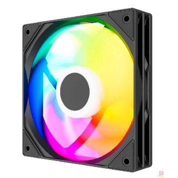 Вентиляторы Powercase Вентилятор (M53-14 ARGB) Black 140x140x25mm (PWM, 80шт./кор, 4pin PWM (M+F)+ 3pin ARGB (M+F), 600-1800±10% об/мин) Bulk-2