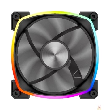 Вентиляторы Powercase Вентилятор (M55-12 ARGB) Black 120x120x25mm (PWM, 100шт./кор, 4pin PWM (M+F)+ 3pin ARGB (M+F), 600-1500±10% об/мин) Bulk