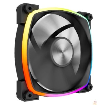 Вентиляторы Powercase Вентилятор (M55-12 ARGB) Black 120x120x25mm (PWM, 100шт./кор, 4pin PWM (M+F)+ 3pin ARGB (M+F), 600-1500±10% об/мин) Bulk-1