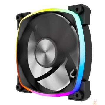 Вентиляторы Powercase Вентилятор (M55-12 ARGB) Black 120x120x25mm (PWM, 100шт./кор, 4pin PWM (M+F)+ 3pin ARGB (M+F), 600-1500±10% об/мин) Bulk-2