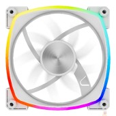 Вентиляторы Powercase Вентилятор (M55-12W ARGB) White 120x120x25mm (PWM, 100шт./кор, 4pin PWM (M+F)+ 3pin ARGB (M+F), 600-1800±10% об/мин) Bulk