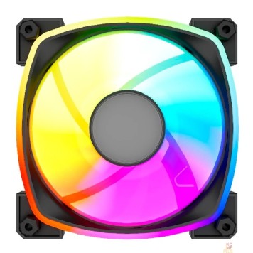 Вентиляторы Powercase Вентилятор (M55MR-12W ARGB) White 120x120x25mm (PWM, 100шт./кор, 4pin PWM (M+F)+ 3pin ARGB (M+F), 600-1500±10% об/мин) Bulk