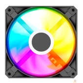 Вентиляторы Powercase Вентилятор (M56-12 ARGB) Black 120x120x25mm (PWM, 100шт./кор, 4pin PWM (M+F)+ 3pin ARGB (M+F), 700-1500±10% об/мин) Bulk