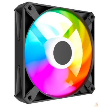 Вентиляторы Powercase Вентилятор (M56-12 ARGB) Black 120x120x25mm (PWM, 100шт./кор, 4pin PWM (M+F)+ 3pin ARGB (M+F), 700-1500±10% об/мин) Bulk-1