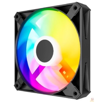 Вентиляторы Powercase Вентилятор (M56-12 ARGB) Black 120x120x25mm (PWM, 100шт./кор, 4pin PWM (M+F)+ 3pin ARGB (M+F), 700-1500±10% об/мин) Bulk-2