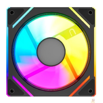 Вентиляторы Powercase Вентилятор (M61-12 ARGB) Black 120x120x25mm (PWM, 100шт./кор, 4pin PWM (M+F)+ 3pin ARGB (M+F), 600-1500±10% об/мин) Bulk