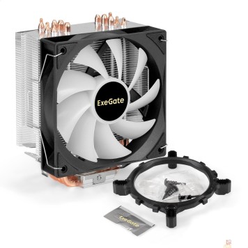 Вентиляторы Exegate EX299608RUS Кулер ExeGate Wizard EXX600-PWM.FRGB (Al+Cu, 6 тепл.трубки, LGA775/1150/1151/1155/1156/1200/1700/1851/AM2/AM2+/AM3/AM3+/AM4/AM5/FM1/FM2/754/939/940, TDP 180W, Fan 120mm PWM, 600-18-1