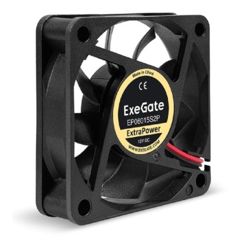 Вентиляторы Exegate EX295225RUS Вентилятор 12В DC ExeGate ExtraPower EP06015S2P (60x60x15 мм, Sleeve bearing (подшипник скольжения), 2pin, 4800RPM, 32dBA) ОЕМ