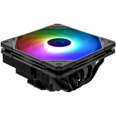 вентилятор Cooler ID-Cooling IS-55 ARGB Black LGA1700/1200/115X/AM5/AM4 высота 55mm (27шт/кор, TDP 125W, PWM, 5 тепл.трубок + медная база, ARGB FAN 120mm, черный) BOX