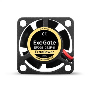 Вентиляторы Exegate EX295188RUS Вентилятор 5В DC ExeGate ExtraPower EP02510S2P-5 (25x25x10 мм, Sleeve bearing (подшипник скольжения), 2pin, 12000RPM, 26dBA)-1