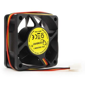 Вентилятор Gembird Вентилятор 60x60x25, втулка, 3pin, провод 25см D6025SM-3