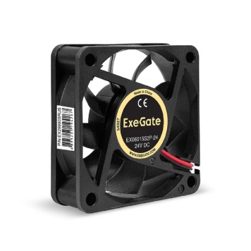 Вентиляторы Exegate EX299905RUS Вентилятор 24В DC ExeGate EX06015S2P-24 (60x60x15 мм, Sleeve bearing (подшипник скольжения), 2pin, 4800RPM, 34dBA)