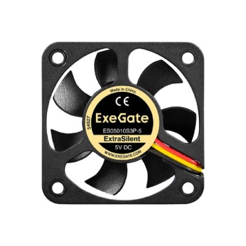 Вентиляторы Exegate EX297018RUS Вентилятор 12В DC ExeGate ExtraSilent ES05010S3P (50x50x10 мм, Sleeve bearing (подшипник скольжения), 3pin, 5000RPM, 28dBA)-1