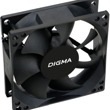 Вентиляторы Eurocase Вентилятор Digma DFan-80 80мм черный 3-pin 4-pin (Molex)  Ret-1