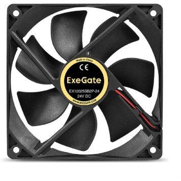 Вентиляторы Exegate EX295211RUS Вентилятор 24В DC ExeGate EX12025B2P-24 (120x120x25 мм, 2-Ball (двойной шарикоподшипник), 2pin, 2150RPM, 35.3dBA)-1